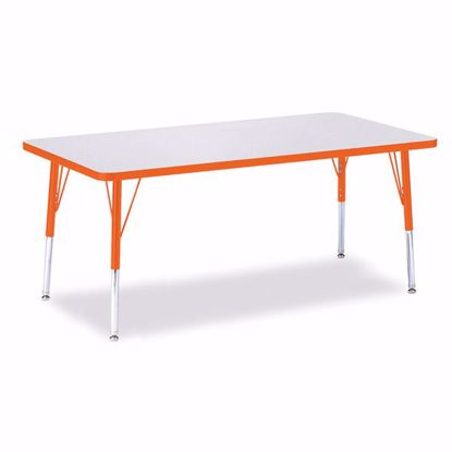 Picture of Berries® Rectangle Activity Table - 30" X 60", E-height - Gray/Orange/Orange