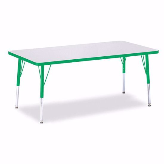 Picture of Berries® Rectangle Activity Table - 30" X 60", E-height - Gray/Green/Green