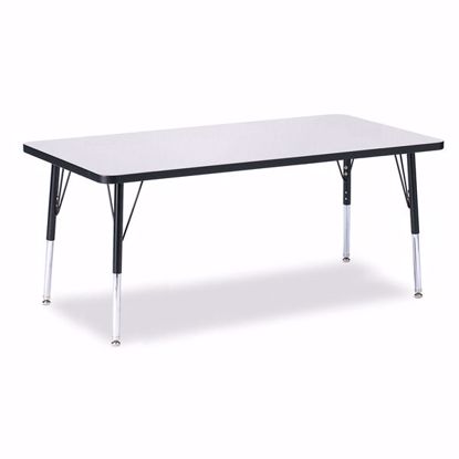 Picture of Berries® Rectangle Activity Table - 30" X 60", E-height - Gray/Black/Black