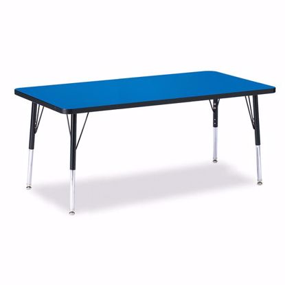 Picture of Berries® Rectangle Activity Table - 30" X 60", E-height - Blue/Black/Black