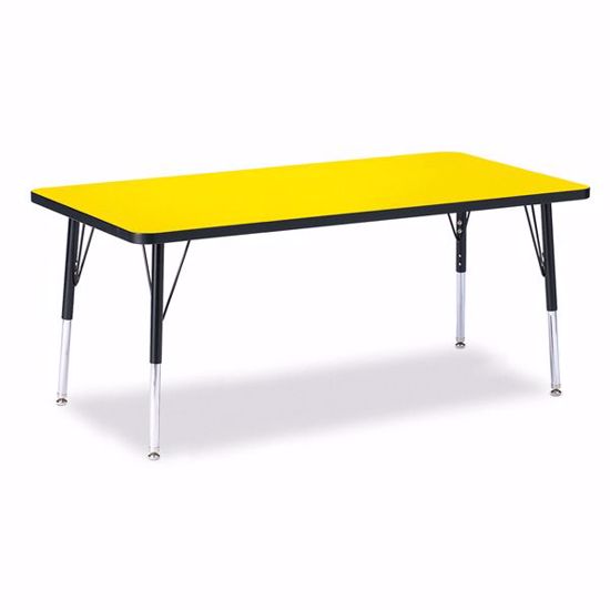 Picture of Berries® Rectangle Activity Table - 30" X 60", E-height - Yellow/Black/Black