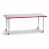 Picture of Berries® Rectangle Activity Table - 30" X 60", Mobile - Gray/Red/Gray