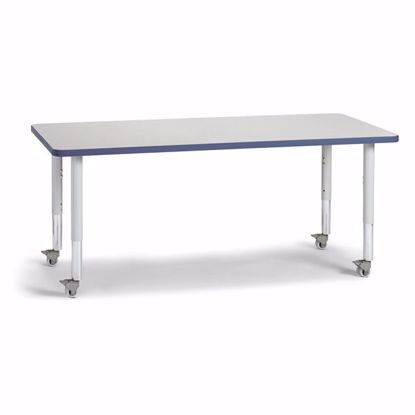 Picture of Berries® Rectangle Activity Table - 30" X 60", Mobile - Gray/Navy/Gray