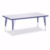 Picture of Berries® Rectangle Activity Table - 30" X 60", T-height - Gray/Blue/Blue