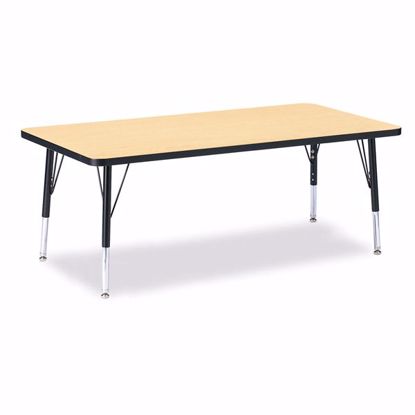 Picture of Berries® Rectangle Activity Table - 30" X 60", T-height - Maple/Black/Black