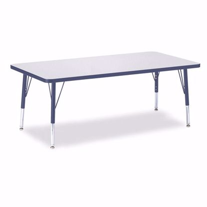 Picture of Berries® Rectangle Activity Table - 30" X 60", T-height - Gray/Navy/Navy