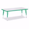 Picture of Berries® Rectangle Activity Table - 30" X 60", T-height - Gray/Green/Green