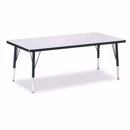 Picture of Berries® Rectangle Activity Table - 30" X 60", T-height - Gray/Black/Black