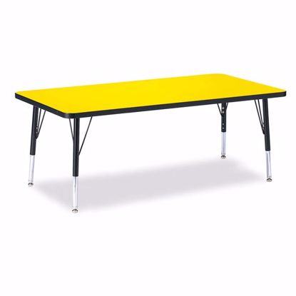 Picture of Berries® Rectangle Activity Table - 30" X 60", T-height - Yellow/Black/Black