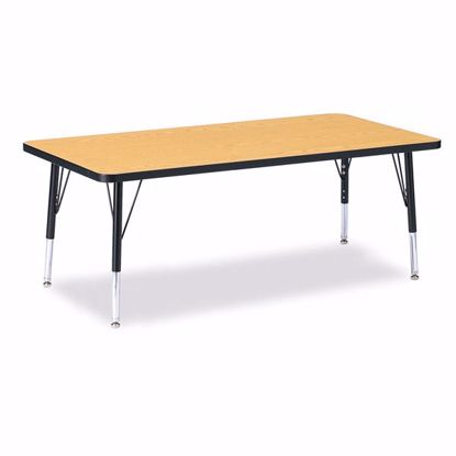 Picture of Berries® Rectangle Activity Table - 30" X 60", T-height - Oak/Black/Black