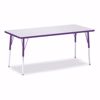 Picture of Berries® Rectangle Activity Table - 30" X 72", A-height - Gray/Purple/Purple