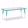 Picture of Berries® Rectangle Activity Table - 30" X 72", A-height - Gray/Teal/Teal