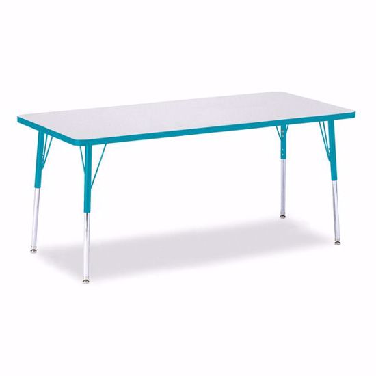 Picture of Berries® Rectangle Activity Table - 30" X 72", A-height - Gray/Teal/Teal