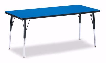 Picture of Berries® Rectangle Activity Table - 30" X 72", A-height - Blue/Black/Black