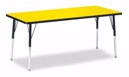 Picture of Berries® Rectangle Activity Table - 30" X 72", A-height - Yellow/Black/Black