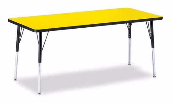 Picture of Berries® Rectangle Activity Table - 30" X 72", A-height - Yellow/Black/Black