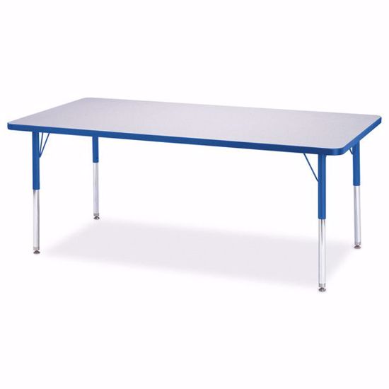 Picture of Berries® Rectangle Activity Table - 30" X 72", E-height - Gray/Blue/Blue