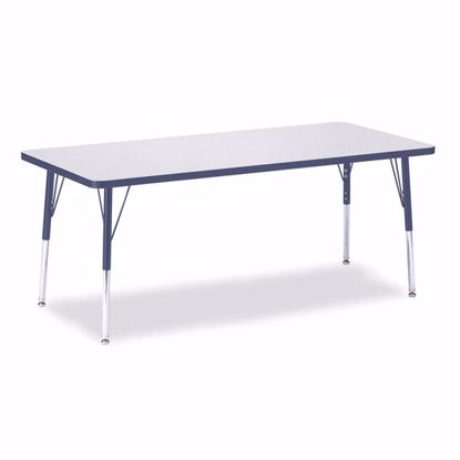 Picture of Berries® Rectangle Activity Table - 30" X 72", E-height - Gray/Navy/Navy