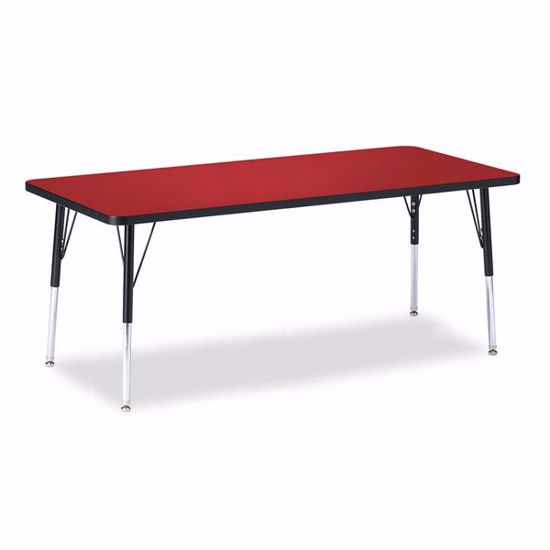 Picture of Berries® Rectangle Activity Table - 30" X 72", E-height - Red/Black/Black