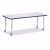 Picture of Berries® Rectangle Activity Table - 30" X 72", Mobile - Gray/Blue/Gray