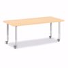 Picture of Berries® Rectangle Activity Table - 30" X 72", Mobile - Maple/Maple/Gray