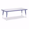 Picture of Berries® Rectangle Activity Table - 30" X 72", T-height - Gray/Blue/Blue