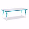 Picture of Berries® Rectangle Activity Table - 30" X 72", T-height - Gray/Teal/Teal