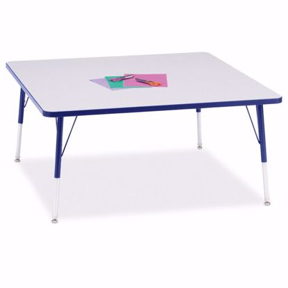 Picture of Berries® Square Activity Table - 48" X 48", A-height - Gray/Blue/Blue