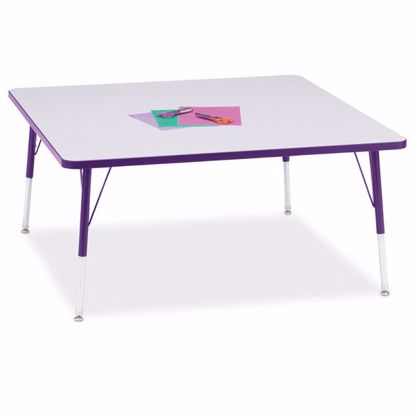 Picture of Berries® Square Activity Table - 48" X 48", A-height - Gray/Purple/Purple