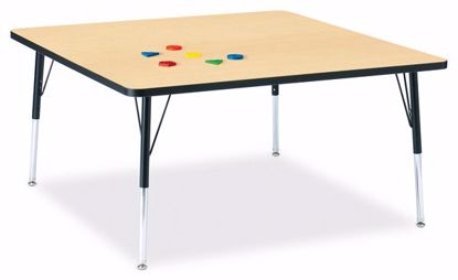 Picture of Berries® Square Activity Table - 48" X 48", A-height - Maple/Black/Black