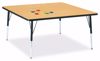 Picture of Berries® Square Activity Table - 48" X 48", A-height - Maple/Black/Black