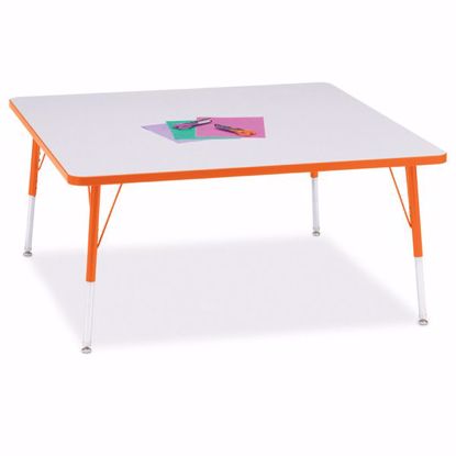 Picture of Berries® Square Activity Table - 48" X 48", A-height - Gray/Orange/Orange