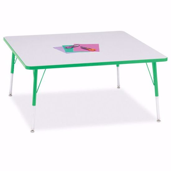 Picture of Berries® Square Activity Table - 48" X 48", A-height - Gray/Green/Green