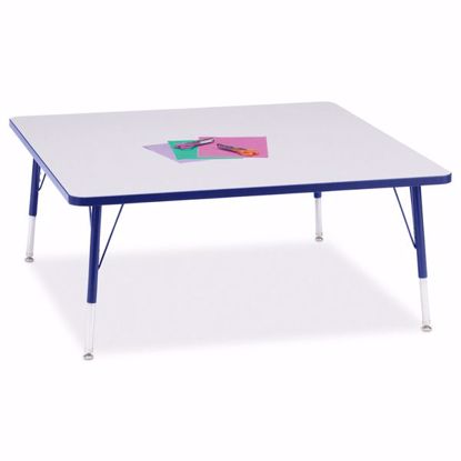 Picture of Berries® Square Activity Table - 48" X 48", E-height - Gray/Blue/Blue