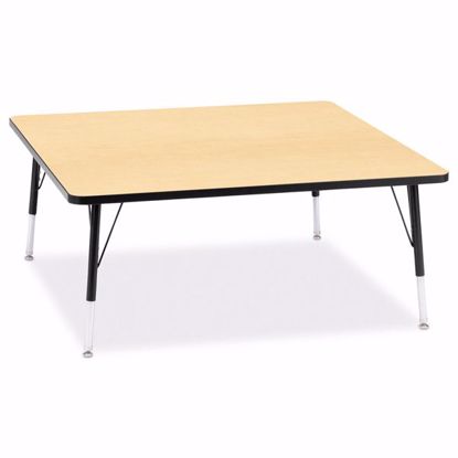 Picture of Berries® Square Activity Table - 48" X 48", E-height - Maple/Black/Black