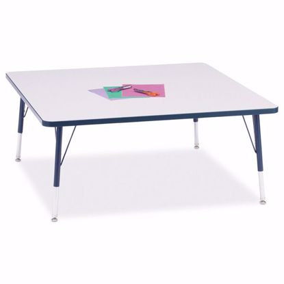Picture of Berries® Square Activity Table - 48" X 48", E-height - Gray/Navy/Navy