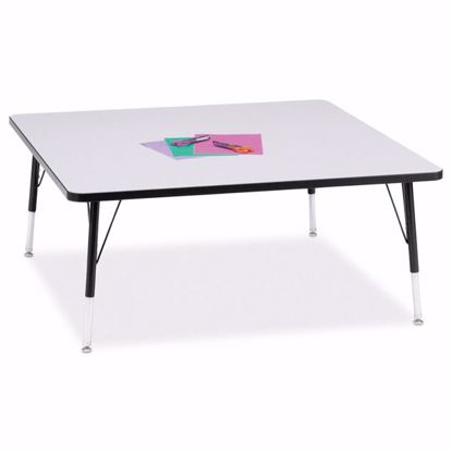 Picture of Berries® Square Activity Table - 48" X 48", E-height - Gray/Black/Black