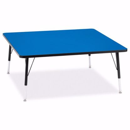 Picture of Berries® Square Activity Table - 48" X 48", E-height - Blue/Black/Black