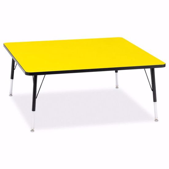 Picture of Berries® Square Activity Table - 48" X 48", E-height - Yellow/Black/Black