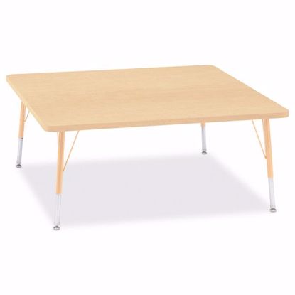 Picture of Berries® Square Activity Table - 48" X 48", E-height - Maple/Maple/Camel