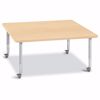 Picture of Berries® Square Activity Table - 48" X 48", Mobile - Gray/Yellow/Gray