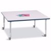 Picture of Berries® Square Activity Table - 48" X 48", Mobile - Gray/Navy/Gray