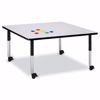 Picture of Berries® Square Activity Table - 48" X 48", Mobile - Gray/Black/Black