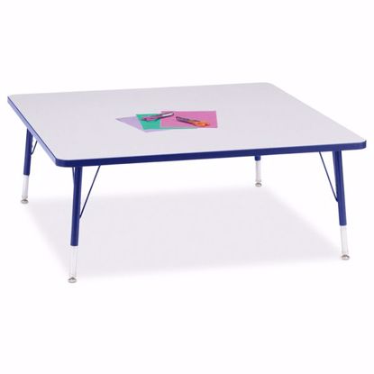 Picture of Berries® Square Activity Table - 48" X 48", T-height - Gray/Blue/Blue