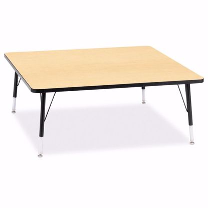 Picture of Berries® Square Activity Table - 48" X 48", T-height - Maple/Black/Black