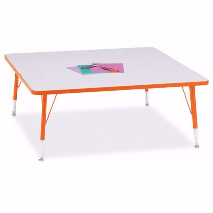 Picture of Berries® Square Activity Table - 48" X 48", T-height - Gray/Orange/Orange