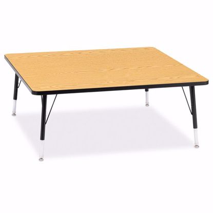 Picture of Berries® Square Activity Table - 48" X 48", T-height - Oak/Black/Black