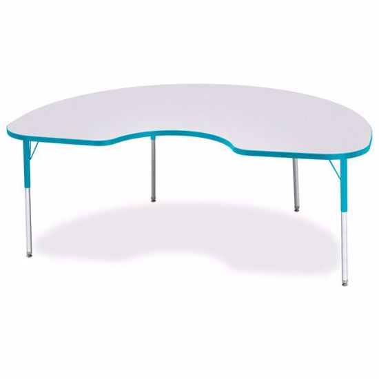 Picture of Berries® Kidney Activity Table - 48" X 72", A-height - Gray/Teal/Teal