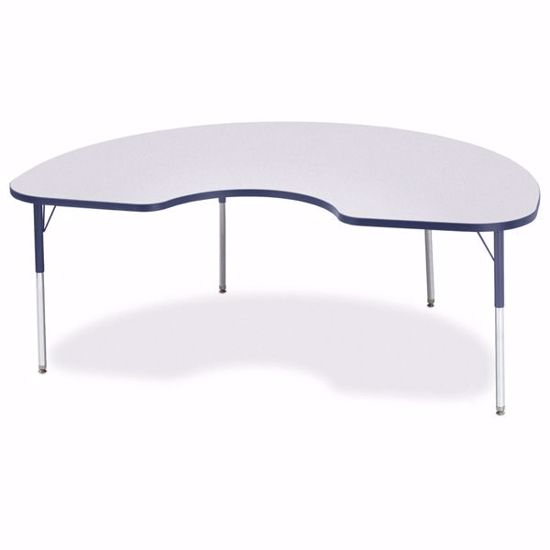 Picture of Berries® Kidney Activity Table - 48" X 72", A-height - Gray/Navy/Navy