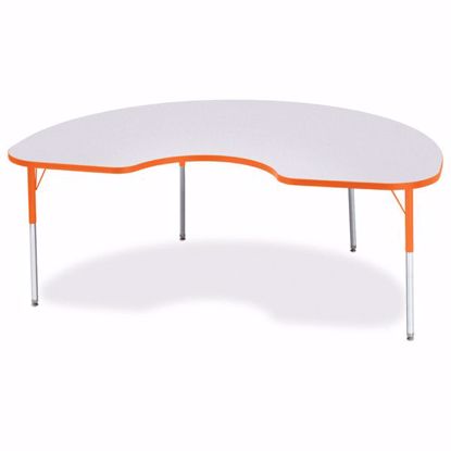 Picture of Berries® Kidney Activity Table - 48" X 72", A-height - Gray/Orange/Orange